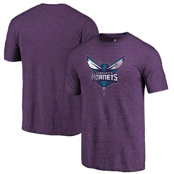 Charlotte Hornets Purple Distressed Logo Fanatics Branded Tri-Blend T-Shirt,We sell and wholesale Charlotte Hornets Purple Distressed Logo Fanatics Branded Tri-Blend T-Shirt on line form chian!